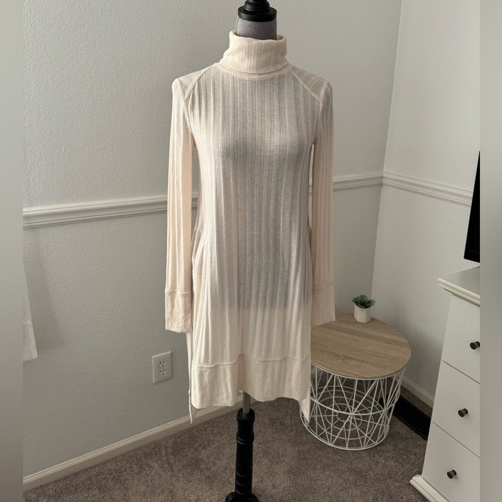 Free People Maxi Turtle Neck Knit Sweater